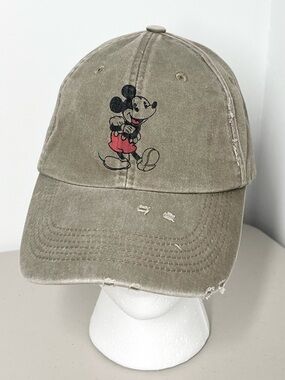 Disney Parks Mickey Mouse Vintage Distressed Baseball Hat Adjustable Unisex Cap